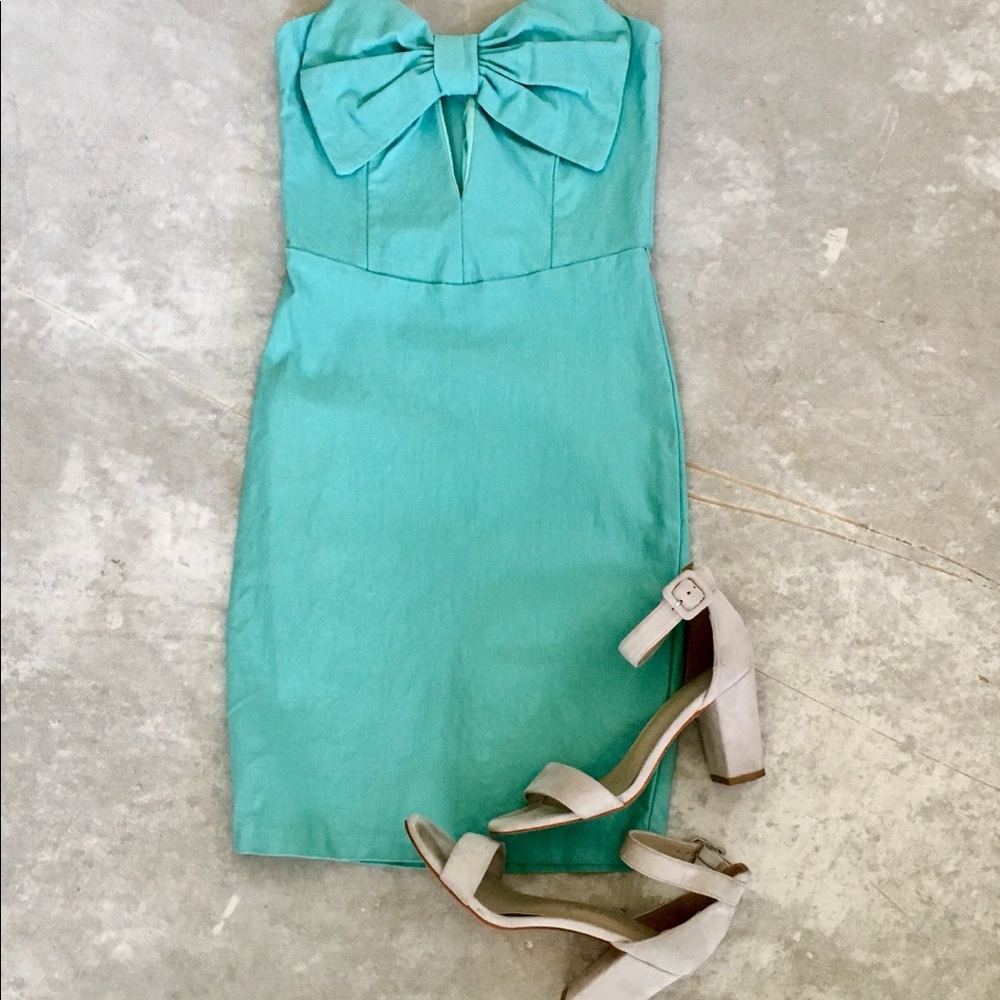 Light Blue Mini Bodycon Dress